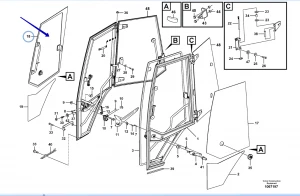 Стекло двери правое верхнее Volvo (BL61/BL71 B) (2012 >) VOE15086918